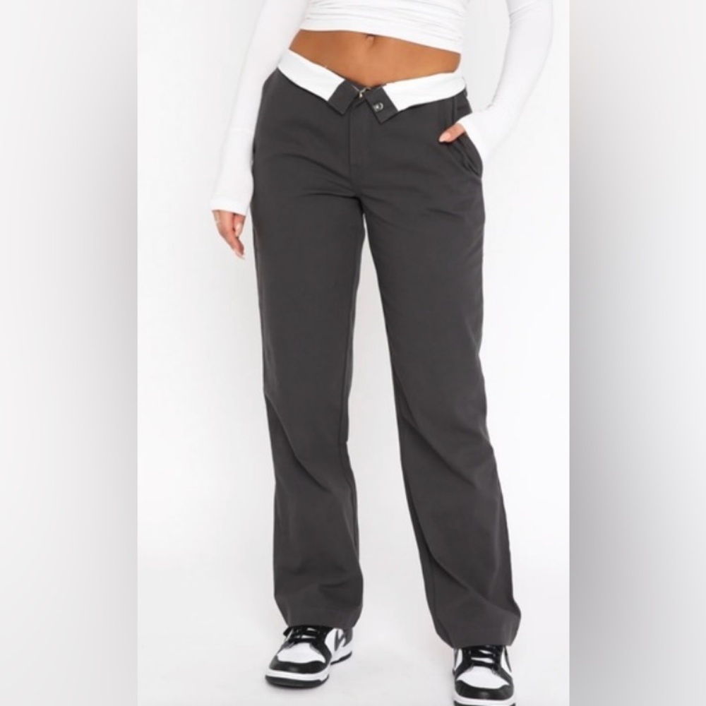 White Fox Don't Mess Around Pants in Charcoal
